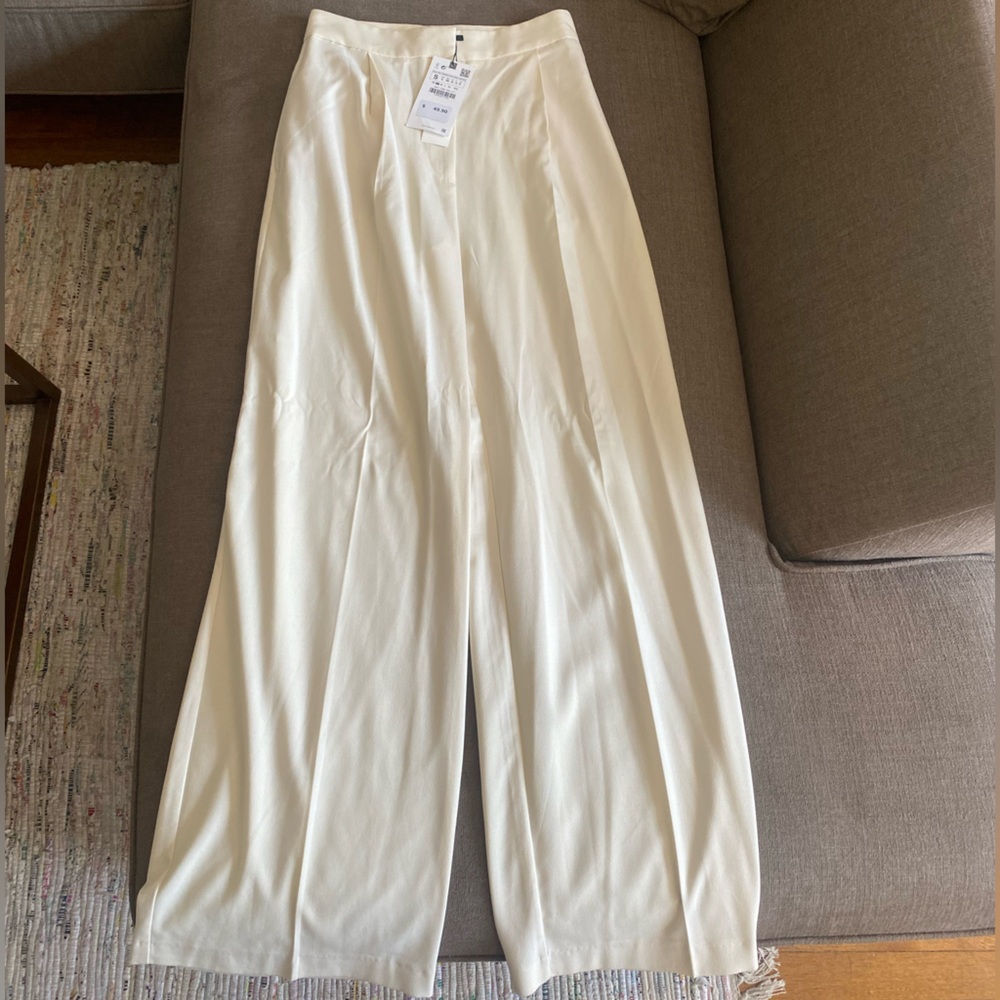 NWT Zara High Waisted Wide Leg Trouser